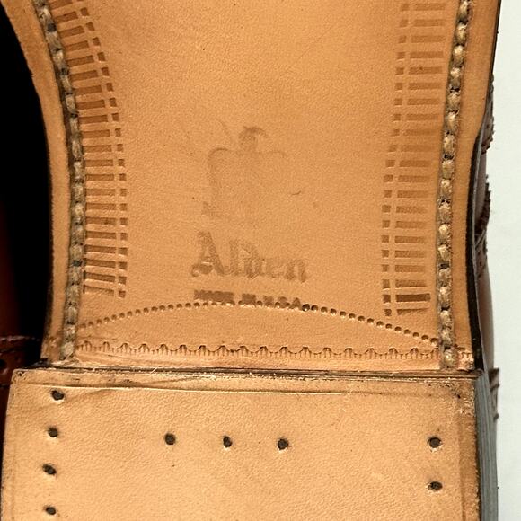 NIB RARE Alden 966 Short Wing Blucher Burnished Tan Calf Derby Made in USA 9 D main image 7